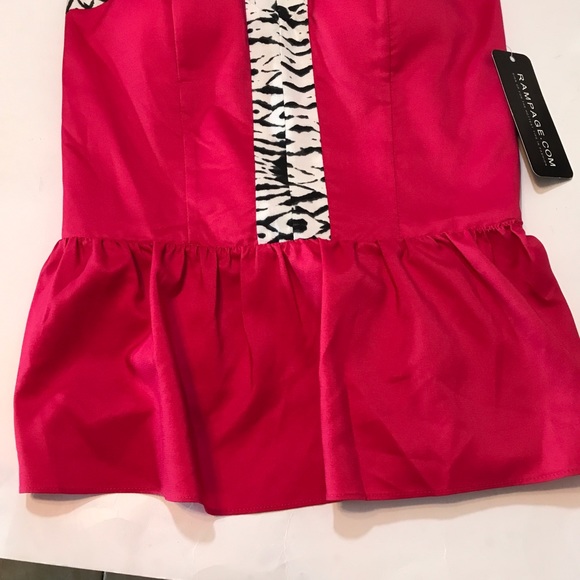 Rampage NWT Women’s Hot Pink Peplum Tube Top Lightly Padded Size S - Picture 6 of 8